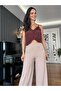 Mink High Waist Wide Cut Trousers
