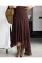 Brown Lace Asymmetric Skirt – Flexible and Elegant Summer Midi Model - 7