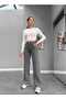 Snow Gray Women's Ema 90's Lycra Super High Waist Loose Jeans Palazzo Pants - 3