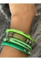 Ethnic/Bohemian/Design Acrylic 4 Piece Green Bracelet-Bangle Set - 3