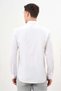 Men's White Cotton Printed Patterned Italian Lapel Slim Fit Shirt - 5