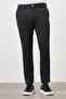 Men's Black Polyviscose Trend Pleated Slim Fit Sports Trousers