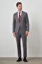 Men's Gray Polyviscose Slim Fit Mono Collar Suit - 3