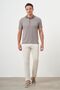 Men's Beige Trend Pocket Polo Neck T-Shirt - 4