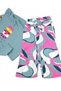 Girl's 2-3-4-5-6 Years Old Seasonal Ruffled Tiril Tiril Woven Pantalon Top and Bottom Set Water Green - 5