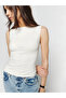 Ecru Boat Neck Cotton Blouse - 2