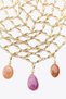 Women's Gold Mesh Necklace – Large, Showy Necklace with Colorful Stone Detail |   Bohemian Summer Design - 5