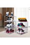 3 Pack Fully Acrylic Shoe Box Side Open with Magnetic Door Stackable Durable Clear Shoe Organizer - 2