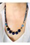 Navy Blue Natural Stone Design Necklace 55 cm - 5