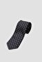 ربطة عنق 8 سم من الألياف الدقيقة البوليستر أنثراسايت للرجال منقطة