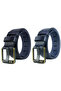 2-Piece Men's 100% Genuine Leather Yellow Tubular 4.5 cm Jeans Belt