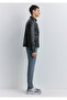 Black Faux Leather Jacket Slim Fit / Slim Fit 0110537 -71379 - 5