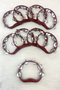Burgundy Bridal Bridesmaid Tambourine, Henna Night Wedding Circumcision Bride Tambourine with Plastic Bell, 5 Pieces - 3