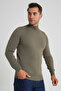 Men's Khaki 100% Cotton Half Turtleneck Knitwear Sweater Trist-1104 - 3