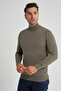 Men's Khaki 100% Cotton Half Turtleneck Knitwear Sweater Trist-1104