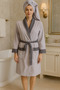 100% Cotton High Water Absorbent Shawl Collar Pocketed Women's Men's Bath Set (S-M Women/L-Xl Men) - 3