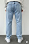 Men's Acid Wash Ice Blue Wide Leg Jeans Baggy Pants - 4