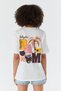Colorful Printed Oversized T-Shirt Ecru - 5