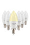 لمبة شمعة LED بقوة 5 وات C37 E14، عبوة من 6 قطع - أبيض دافئ 3000 كلفن - 400 لومن، ما يعادل 35 وات، غير قابلة للتعتيم