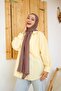 حجاب شال قطني ممشط بني - 2