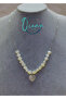 Stone Quartz Heart Tipped Stainless Steel Special Design Women's Necklace - 6