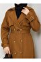 Double-Breasted Collared Belted Full-Length Modest Trench Coat RC1403056 - 6