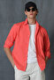 Makro Men's Smart Shirt Comfort Slim Fit Coral - 4