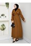 Double-Breasted Collared Belted Full-Length Modest Trench Coat RC1403056