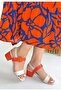 Beige Orange Women's Heeled Sandals
