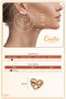 Rose Gold Zircon Stone Embellished Heart Bow Shaped Minimalist Modern Earrings - 6