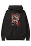 DEMON SLAYER SLAYERS Anime Front Printed Black Hoodie Oversize Hooded Sweatshirt Men Women