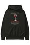 Manhattan Cocktail Front Printed Black Hoodie Oversized Hooded Sweatshirt Men Women - 2