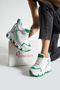 New Season White Green Hidden Wedge Heeled Sports Shoes Total Height 10 cm - 5