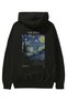 Van Gogh the Starry Night Back Printed Black Hoodie Oversized Hooded Sweatshirt Men Women - 3