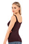 Özkan 25493 Women's Premium Fabric Modal Cotton Lycra Tulle Ribbed Thick Straps Undershirt - 2
