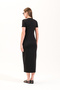 725400_Women's Crew Neck, Short Sleeve, Long, Plain Solid, Lycra Knitted Dress - 7