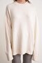 6913 Women's Loose Soft Textured Oversize Knit Sweater Natural - 5