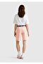 Women's Pink Cotton Blend Front Buttoned Regular Fit Bermuda Shorts - 3