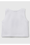 Girl's White Glitter Benetton Logo Printed Tank Top - 2