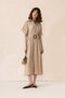 Modal Dress with Gathered Waist and Belt Detail Bej 9307-E - 5