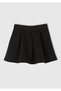 Girl's Black Logo Label Pleated Waistband Skirt - 3