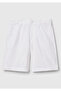 Boy's White Pocket Regular Fit Denim Bermuda Shorts