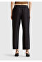 Women's Black 100% Linen Drawstring Pocket Cigarette Pants - 3