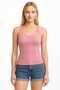 Women's Ribbed Look Thick Strap Basic Undershirt