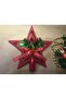 Christmas Pine Tree Red Color Star Top with Bow 1 Piece 15 Cm Plastic - 4