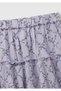 Girl's Purple Viscous Fully Printed Crepe Layered Skirt - 3