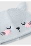 Baby Blue Animal Embroidered Ear Appliqued Crochet Hat - 3