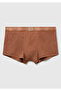 Men's Brown Cotton Blend Waist Logo Printed Boxer