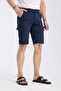 Cotton Navy Blue Chino Shorts with Cargo Pockets