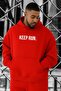 سويت شيرت كبير الحجم مطبوع عليه KEEP RUN